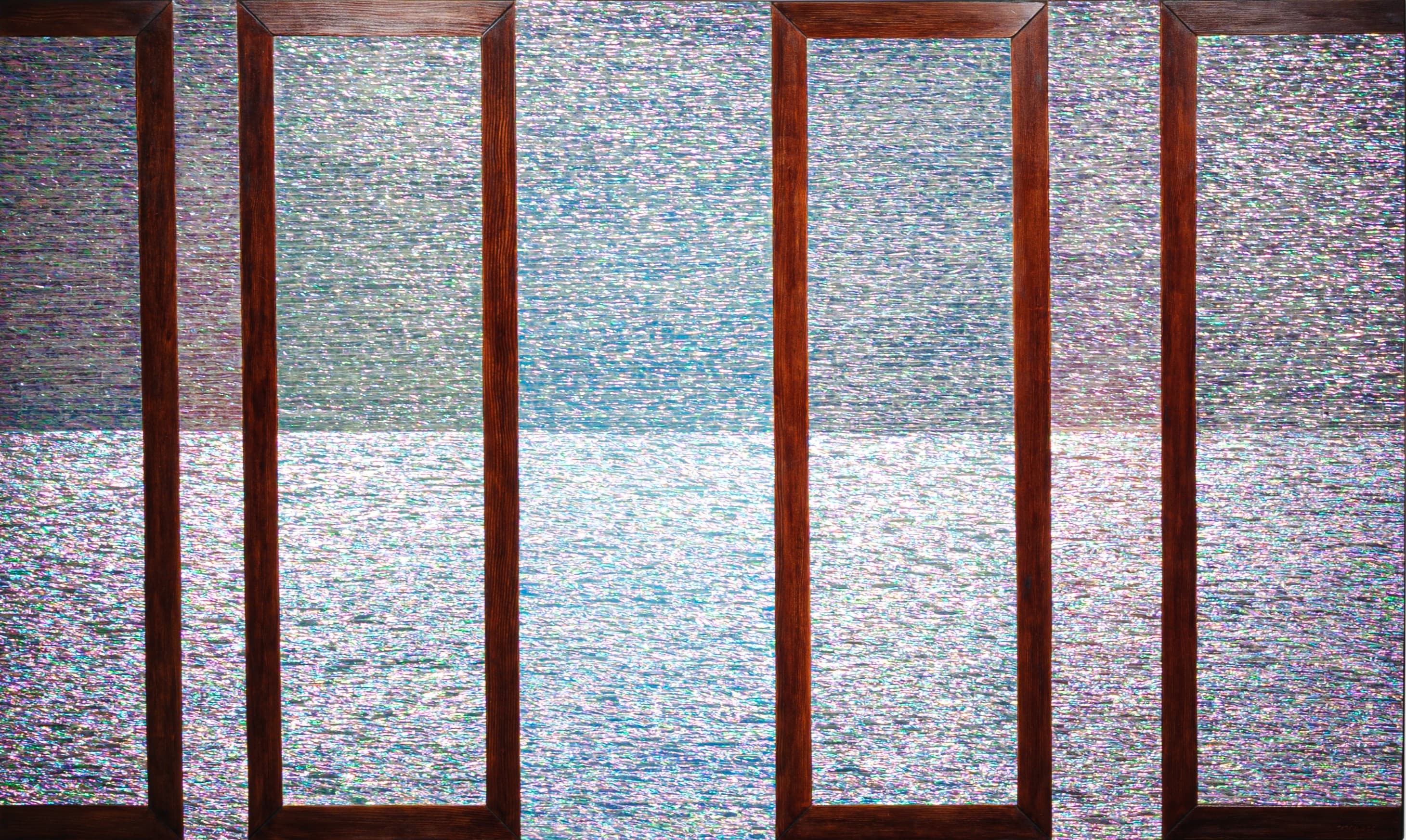 Kim Duck Yong 김덕용, 차경-빛의 결, 2025, 나무에 자개, 혼합기법, 120 x 200 cm