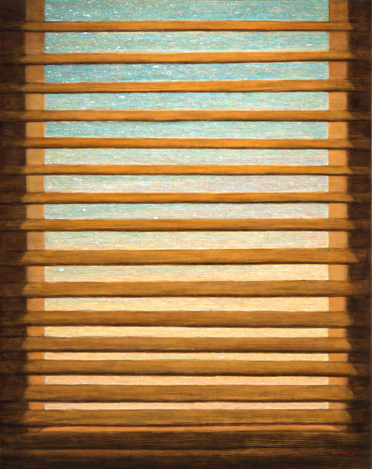 Kim Duck Yong 김덕용, 차경-빛과 결, 2026, 나무에 자개, 혼합기법, 120 x 110 cm