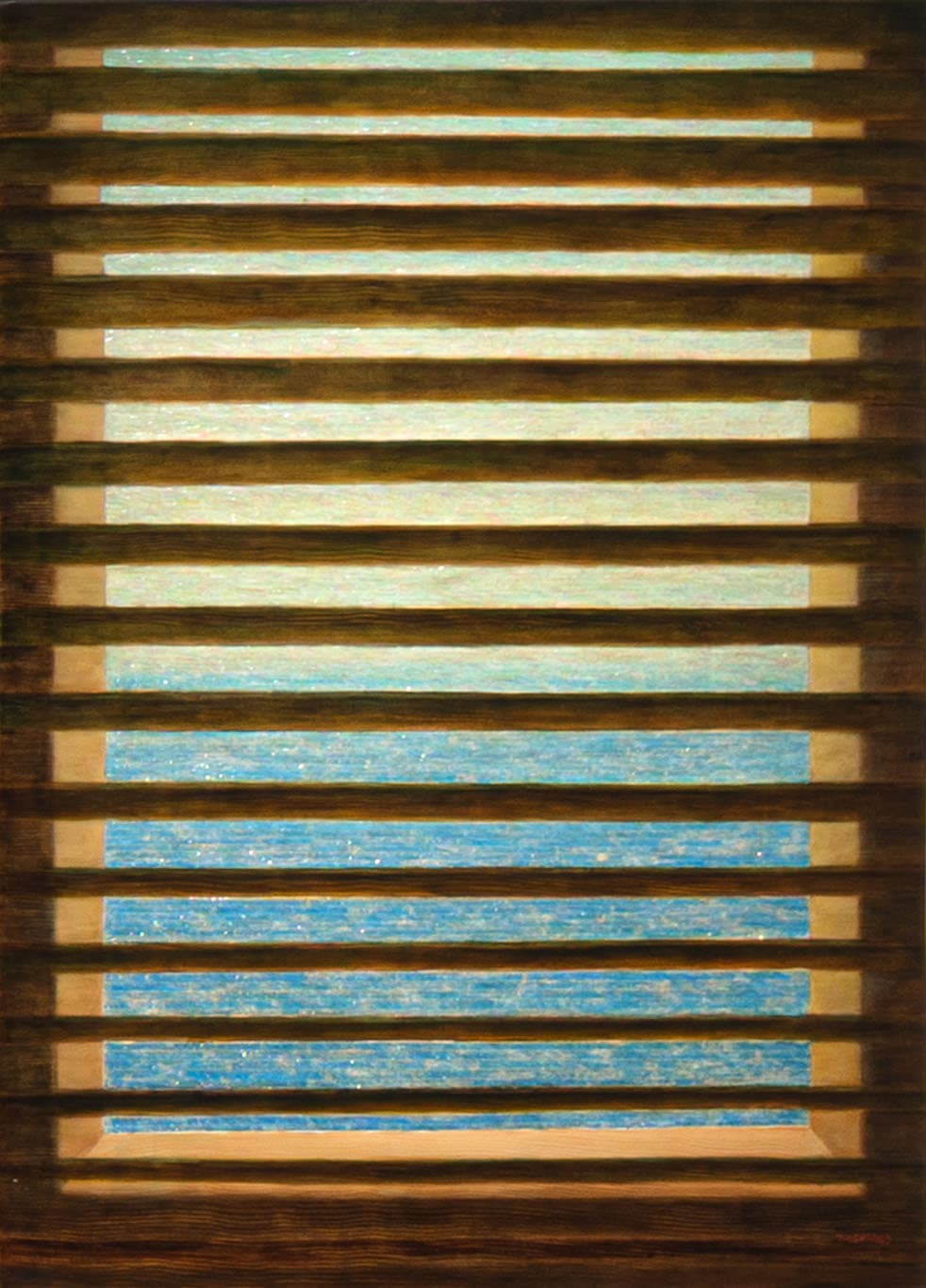 Kim Duck Yong 김덕용, 차경-빛과 결, 2026, 나무에 자개, 혼합기법, 120 x 110 cm