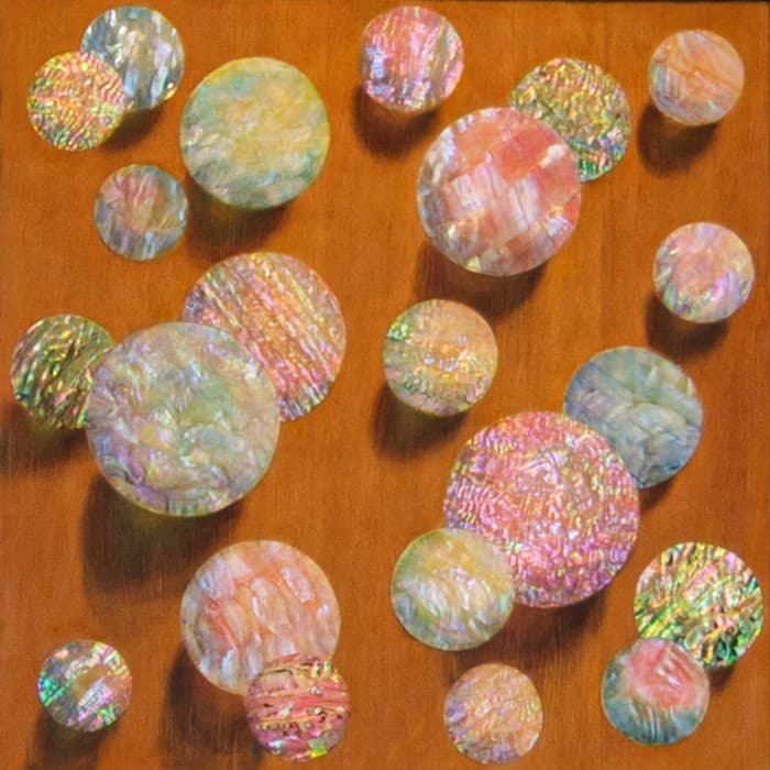 Kim Duck Yong 김덕용, 화양연화, -, 나무에 자개, 혼합기법, 50 x 50 cm