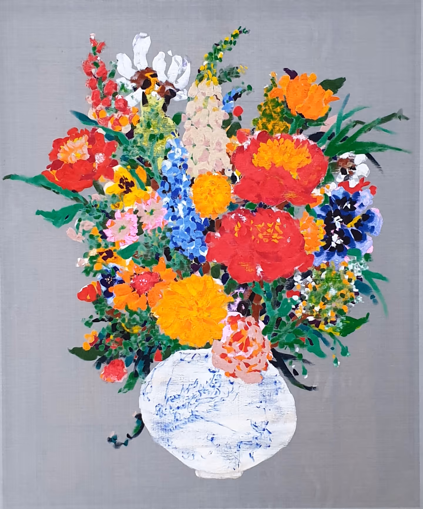 정일성, Damda (flower), oil on steel mesh canvas, 64 x 76.3 cm. 200 만원