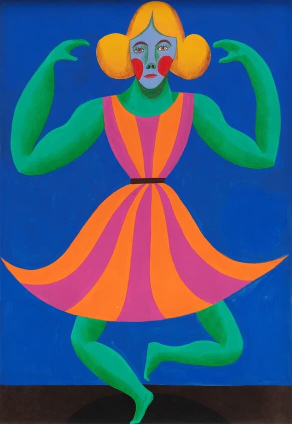 Christoph Ruckhäberle 크리스토프 루크헤베를레 , Untitled (female dancer) 1 , 2014, gouache on paper, 50x70cm
