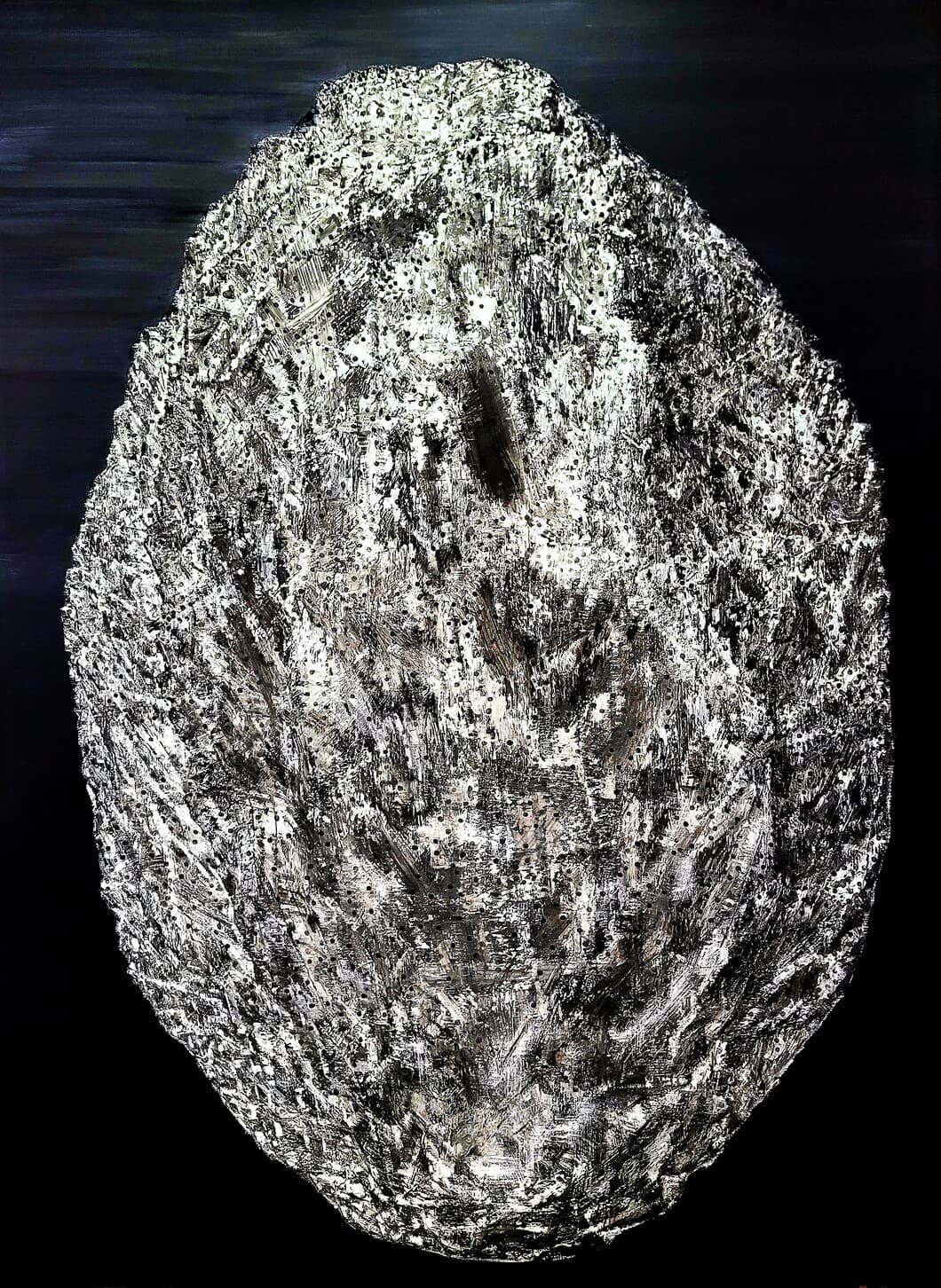 Lee In 이인, Black,something-stonescape, 2025, mixed media on canvas, 194x259cm