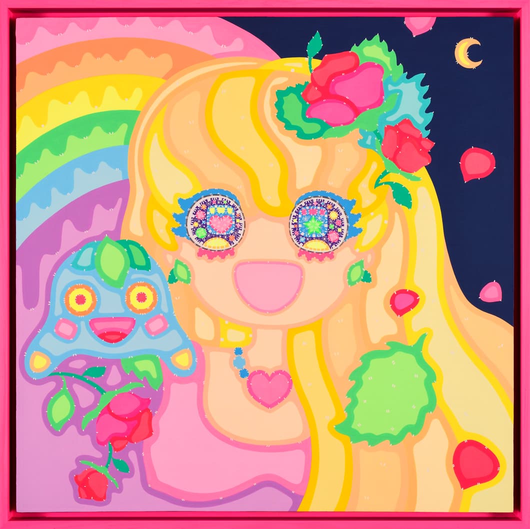 Lee Sara 이사라, wonderland, 2024, Acrylic on wood, 64x64cm