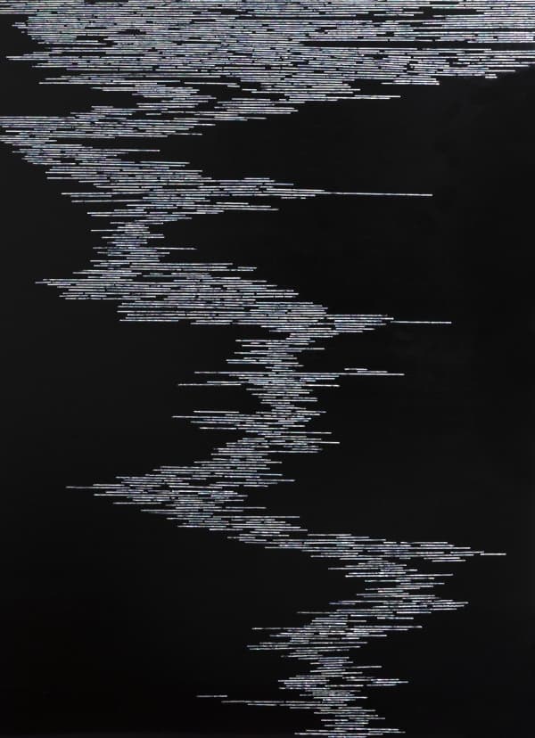 SHIN JE HYUN 신제현, 윤슬 L-7 , Acrylic, jesso, mother-of-pearl on canvas