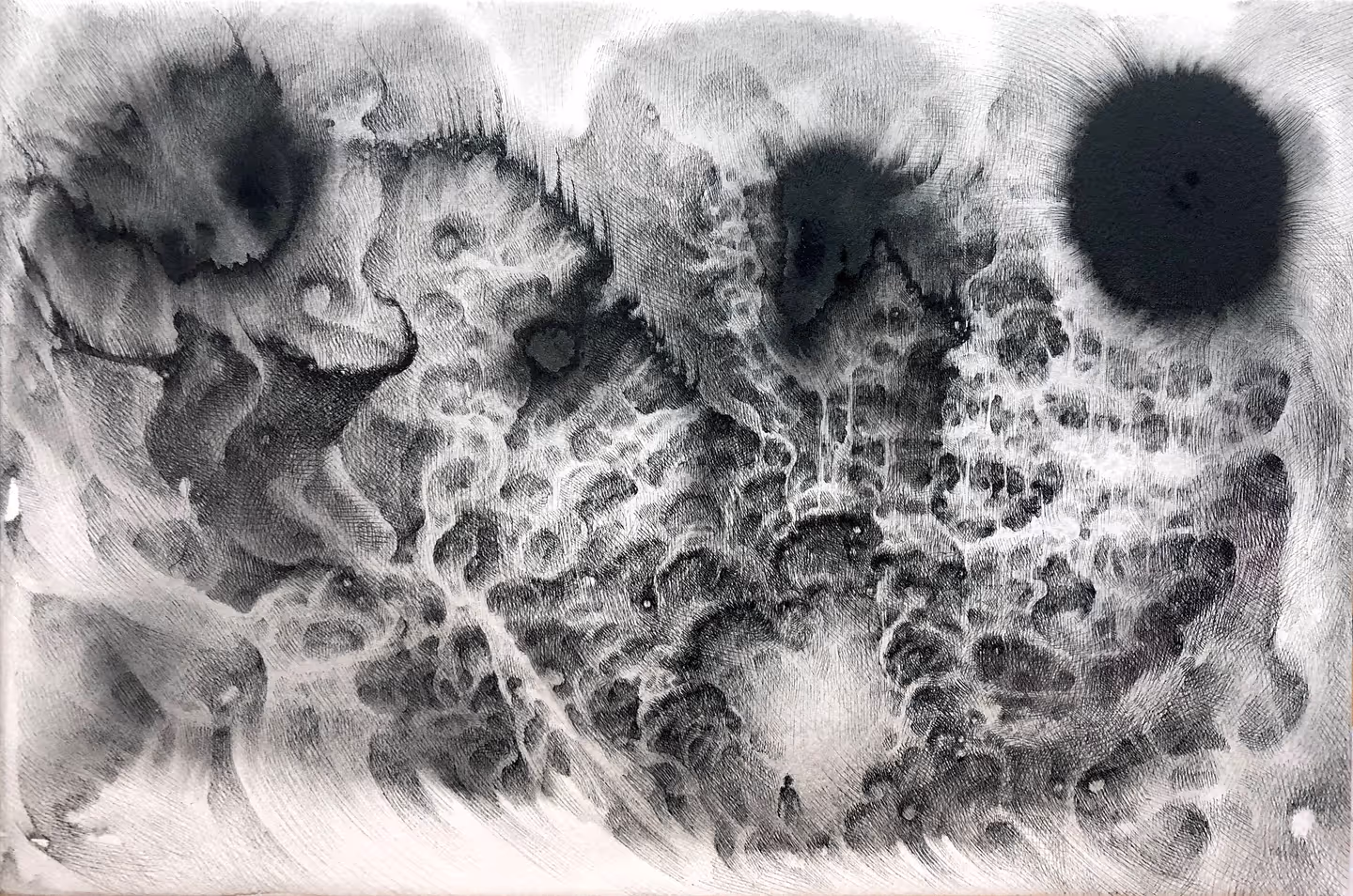 다원, Journey, ink, pigment ink pen on paper, 40.9 x 27.3 cm. 가격 문의 sarah@arttoken.ai